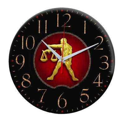 Часы настенные "Знаки зодиака"  Золотые Весы Декор для дома, подарок