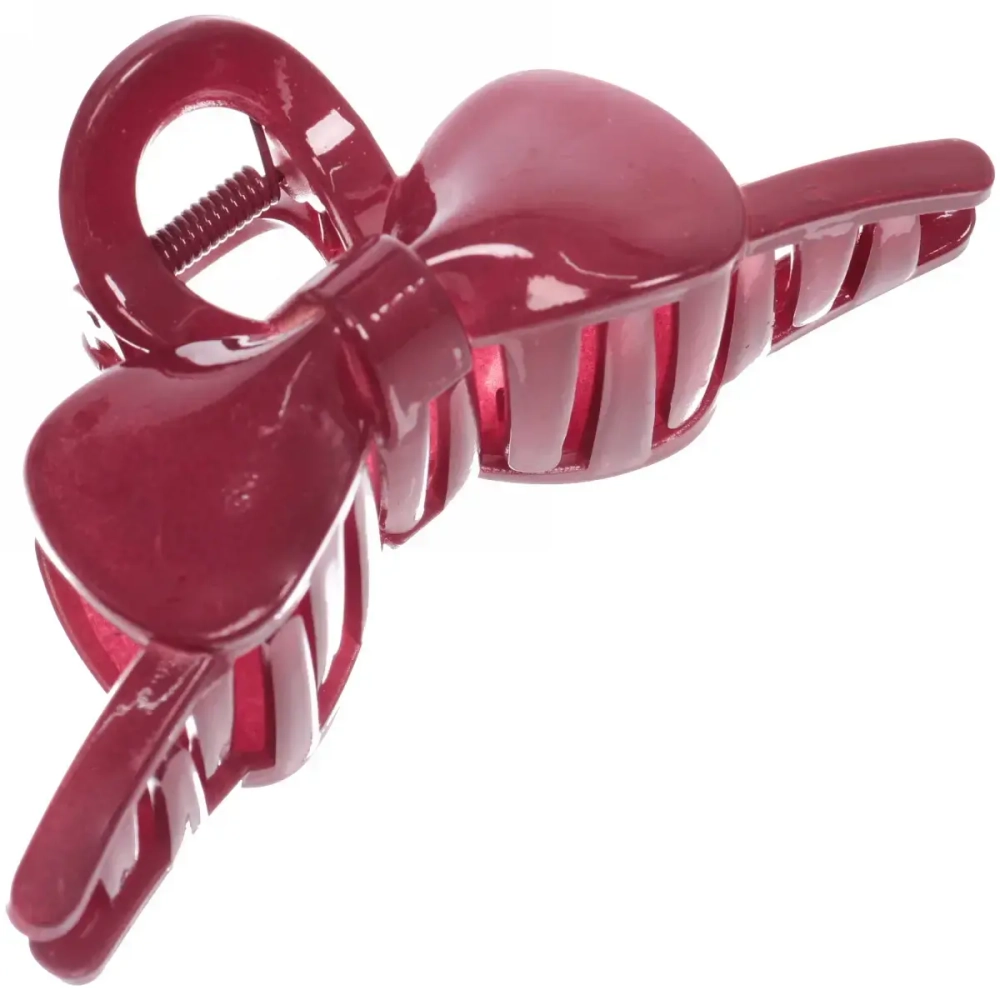 Заколка-краб для волос на блистере «Magic Gloss», бантик, микс 6 цветов, 11см