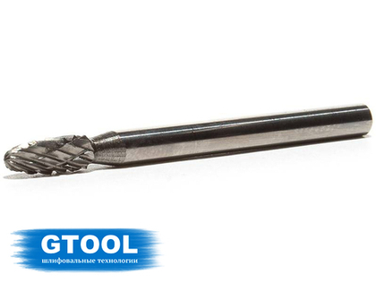 Борфреза GTOOL форма H язычок пламени, диаметр головки 3мм