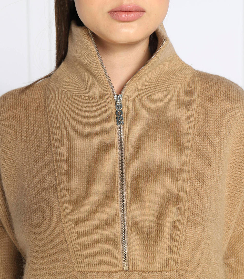 хлопковое платье finina BOSS BLACK - светло-коричневый(50479290)