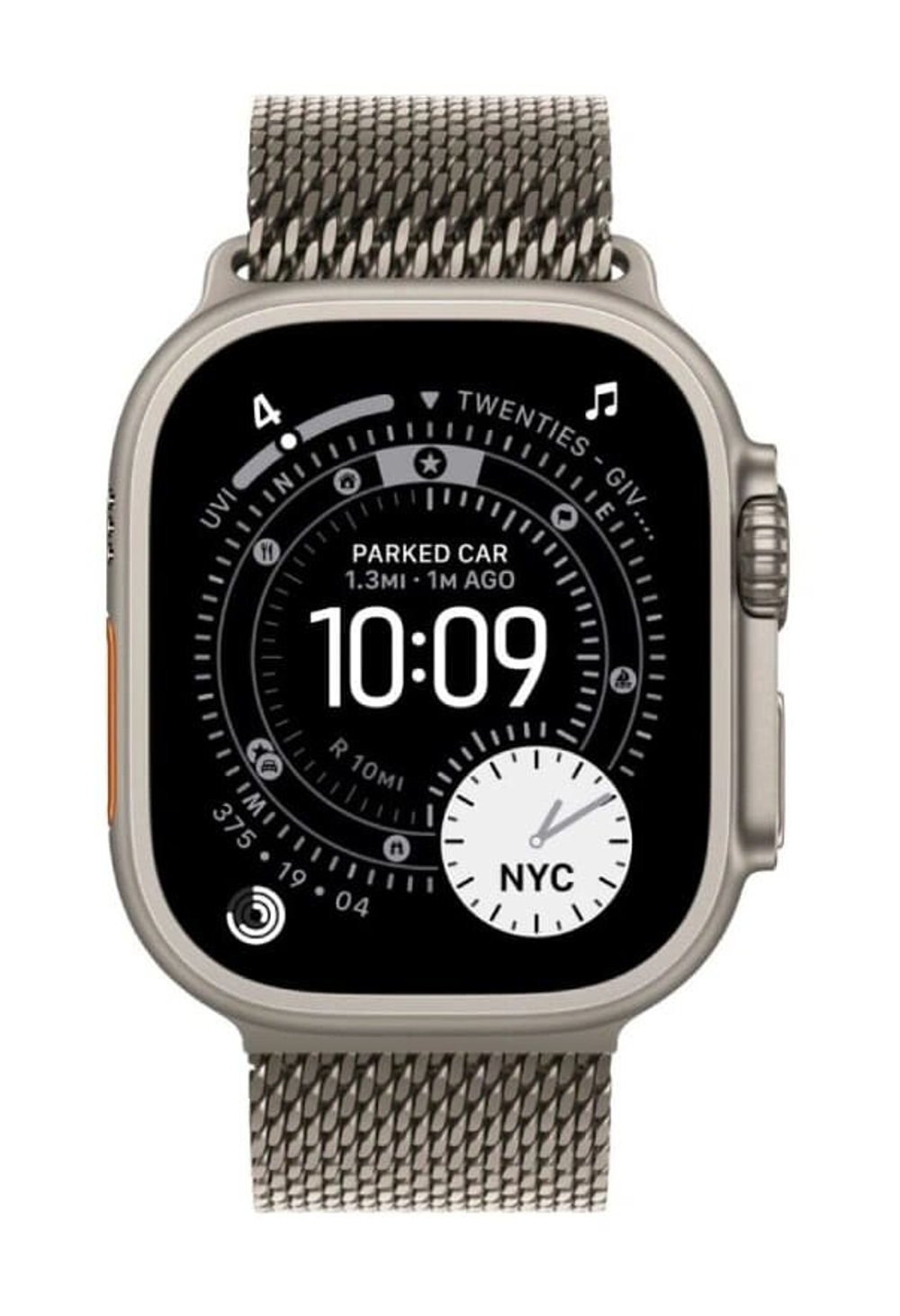 Умные часы Apple Watch Ultra 3 (2025) GPS+Cellular 49mm, Natural Titanium ремешок "Titanium Milanese Loop", размер L 165–210mm (MF0E4)