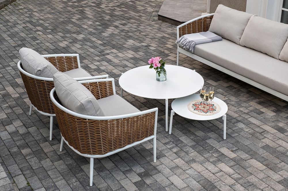 "Тоскана" лаунж-зона из искусственного ротанга, цвет соломенный