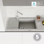 Мойка POLYGRAN GALS-862 серый №14, смеситель DORADO серый №14