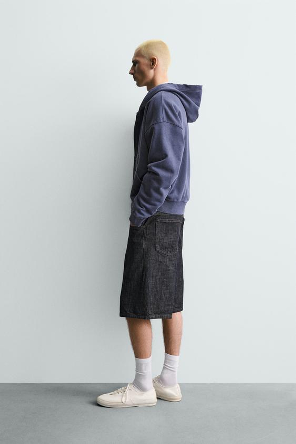 ZARA ДЖИНСОВЫЕ ШОРТЫ BAGGY FIT, ИНДИГО