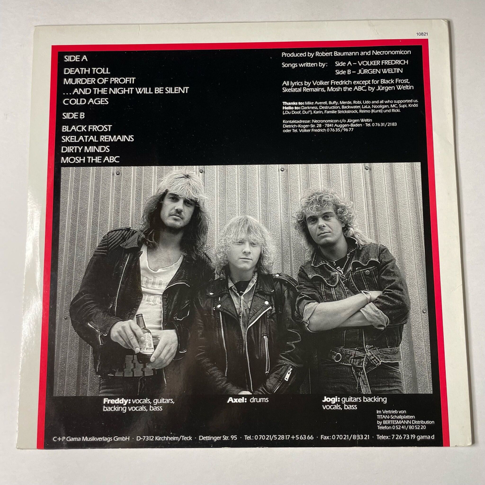 Винтажная виниловая пластинка LP Necronomicon Escalation (Germany 1988)