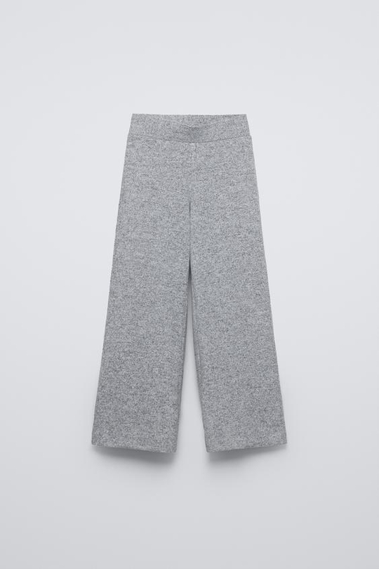 ZARA БРЮКИ-КЮЛОТЫ ИЗ ТКАНИ SOFT TOUCH, СЕРЫЙ С МЕЛАНЖЕВЫМ ЭФФЕКТОМ