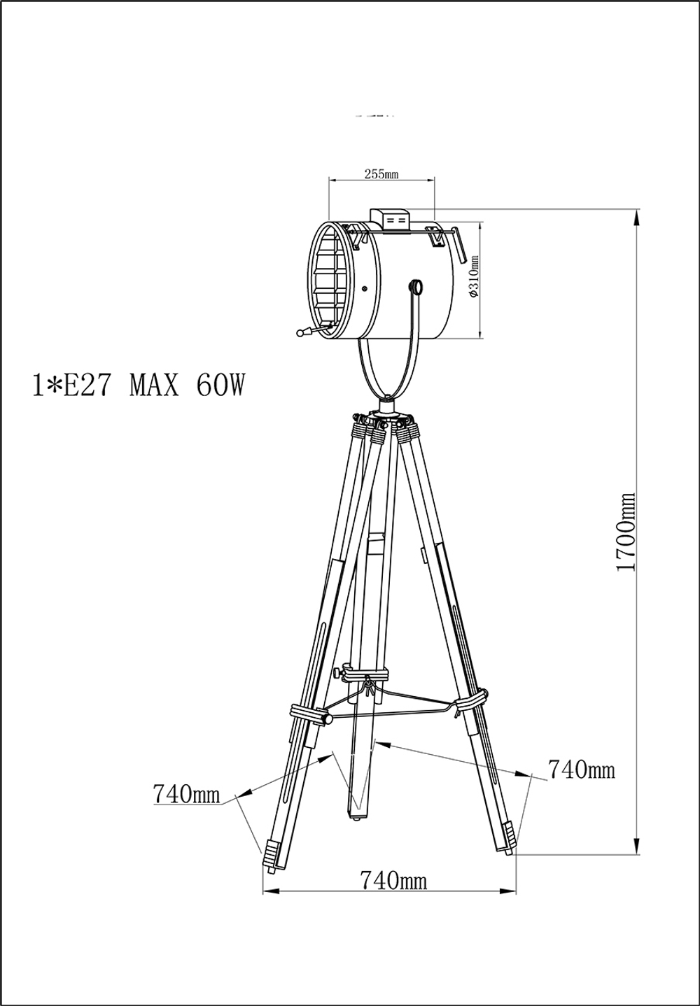 K2KM018F Торшер 31*45*170см