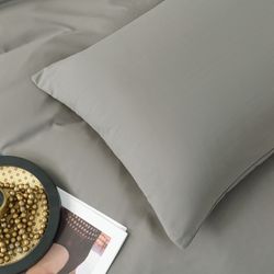 Комплект постельного белья Однотонный Сатин «Нежный серый»