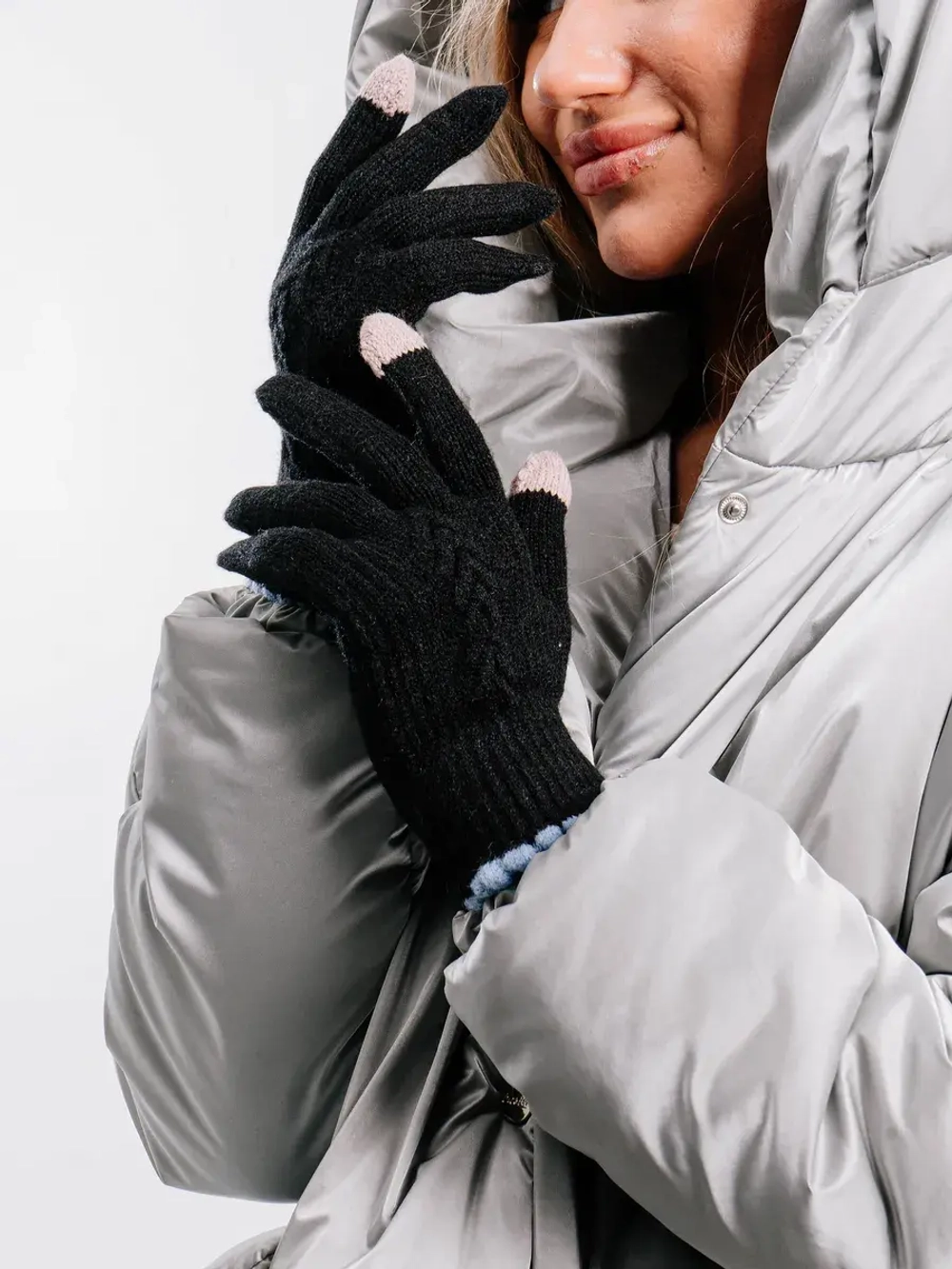 Перчатки теплые вязаные