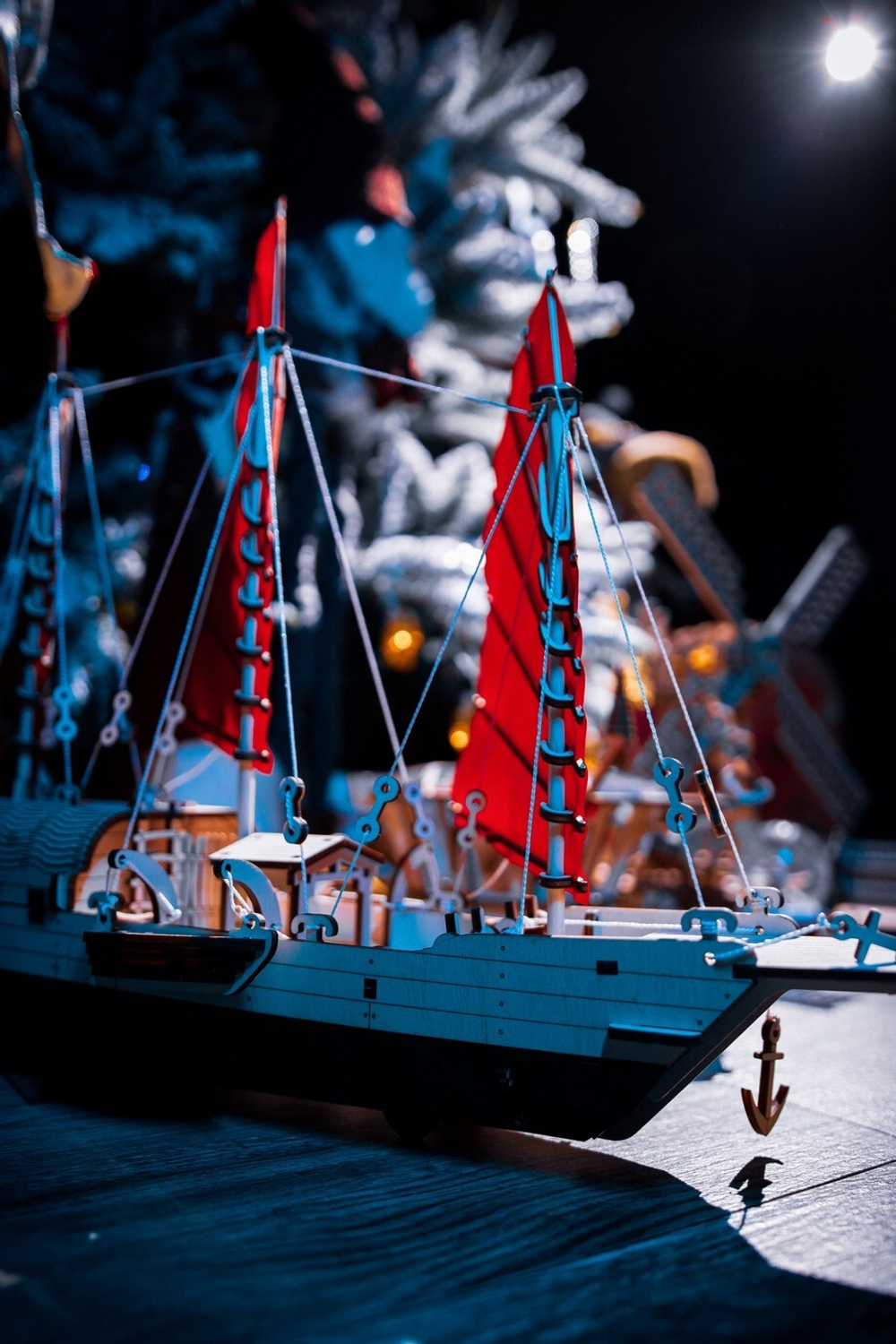 Сборная модель «Корабль c парусами Джонка» (EWA) - Деревянный конструктор, сборная механическая модель, судомоделизм, 3D пазл, сделай сам