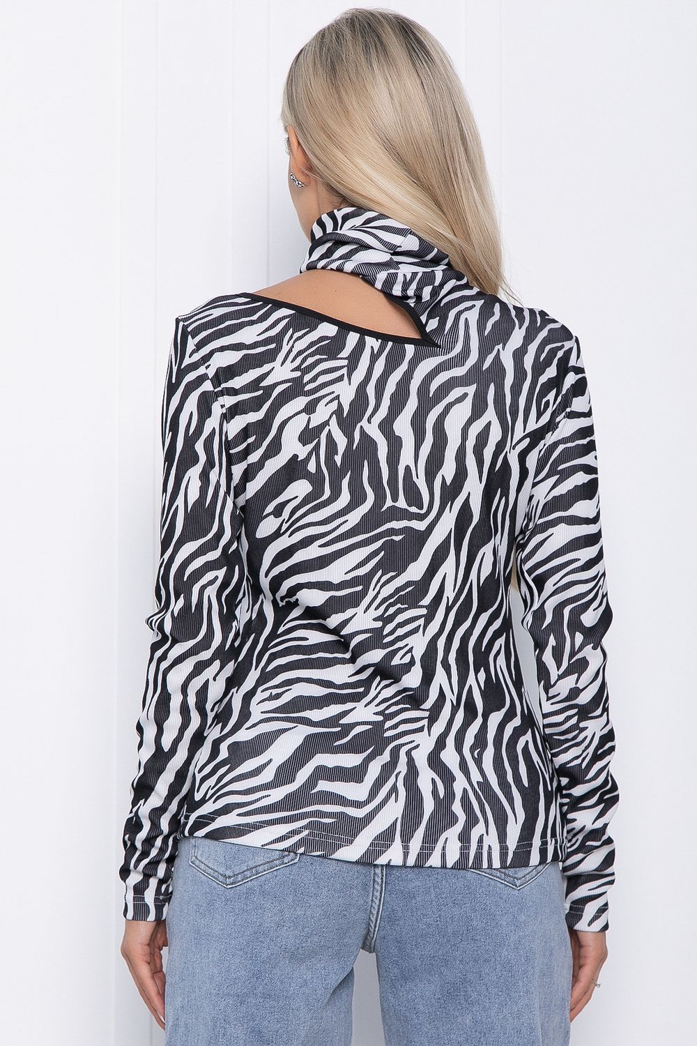 Лонгслив Зебруша (черно-белый) Б11037 LT Collection (Акция)