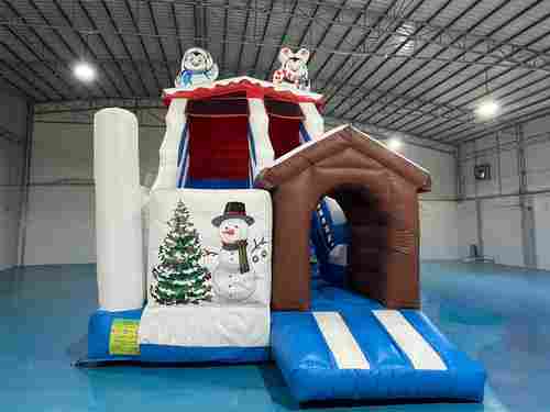 Коммерческий надувной батут «Зимняя горка Арктика» 6,1*3,6*6,3 м