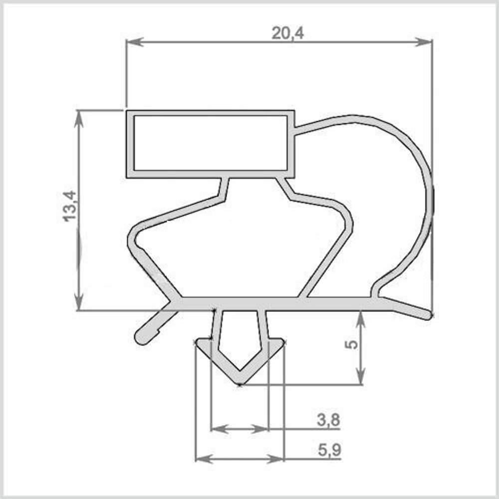 Уплотнитель для холодильного двухдверного шкафа ID14A размер 1560*650 мм (028 АНАЛОГ)