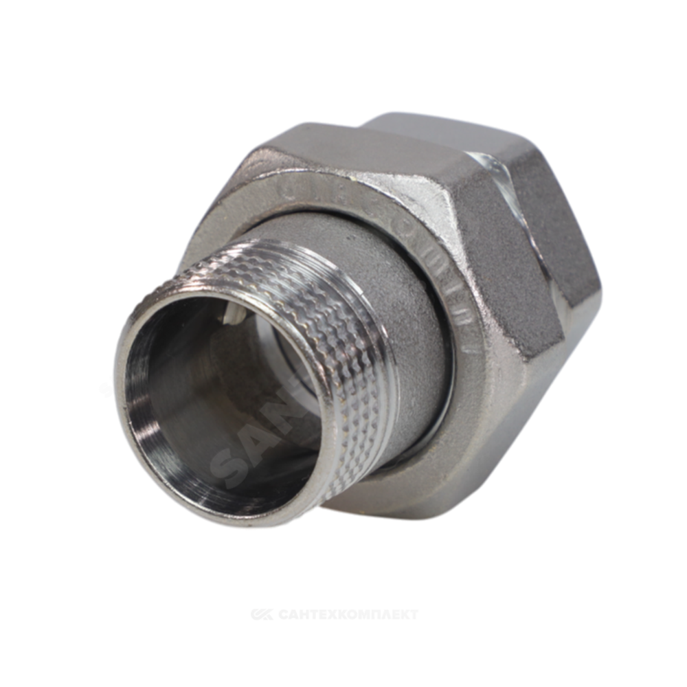Соединитель латунь хром американка Ду 25 (1") прямой ВР/НР R18 Giacomini R18X005