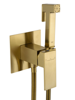 Смеситель с гигиеническим душем встраиваемый WONZON & WOGHAND CUBE, Брашированное золото (WW-88829016-BG)