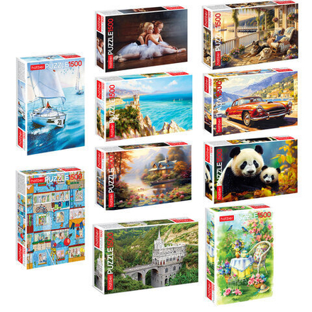 Пазл картонный 1500 элементов АССОРТИ, 670х480 мм, HATBER