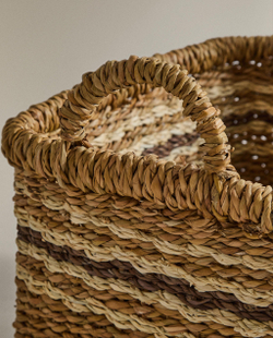 Zara Home Корзина из морской травы, цвет коричневый, 40 см · 6190/049