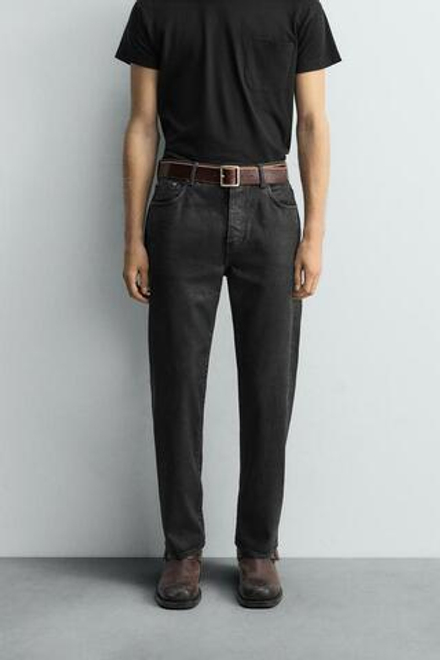 ZARA ДЖИНСЫ ПРЯМОГО КРОЯ ДЛИНОЙ ДО ЩИКОЛОТКИ - LIMITED EDITION, ЧЕРНЫЙ