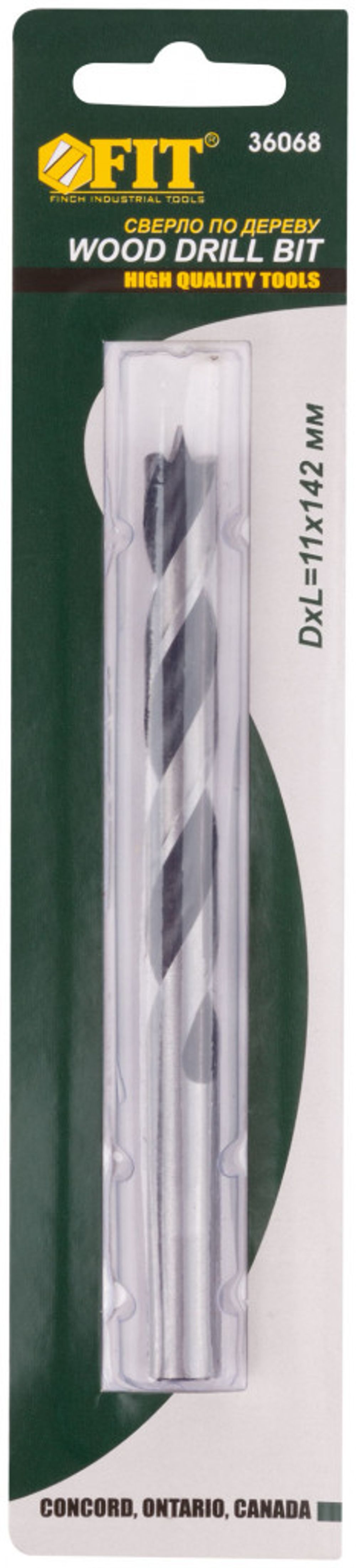 36068 Сверло по дереву, CrV Профи 11 мм FIT