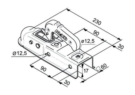 Замковое сцепное устройство AK 7 V PLUS-60 исполнение E, AL-KO