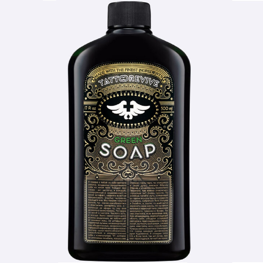 Антибактериальное мыло Tattoo Revive Green Soap, 500мл