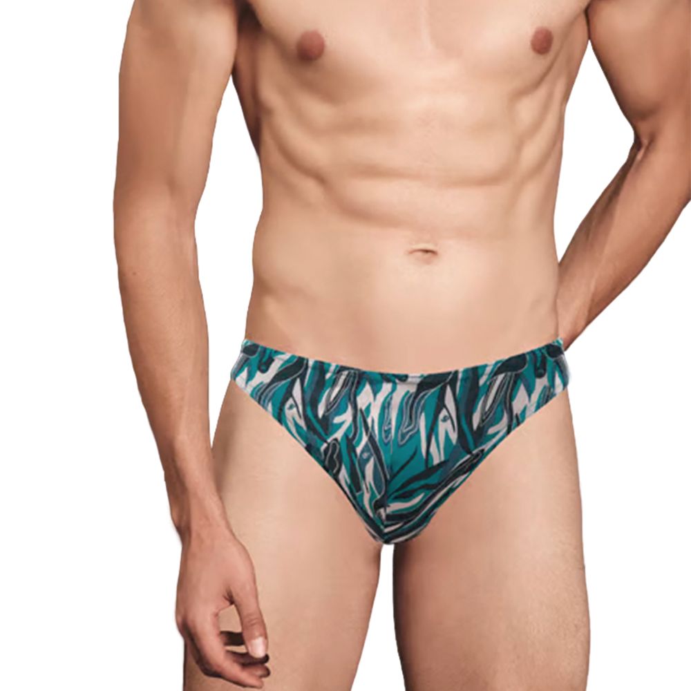 Мужские трусы слипы бирюзовые с принтом Doreanse 1019