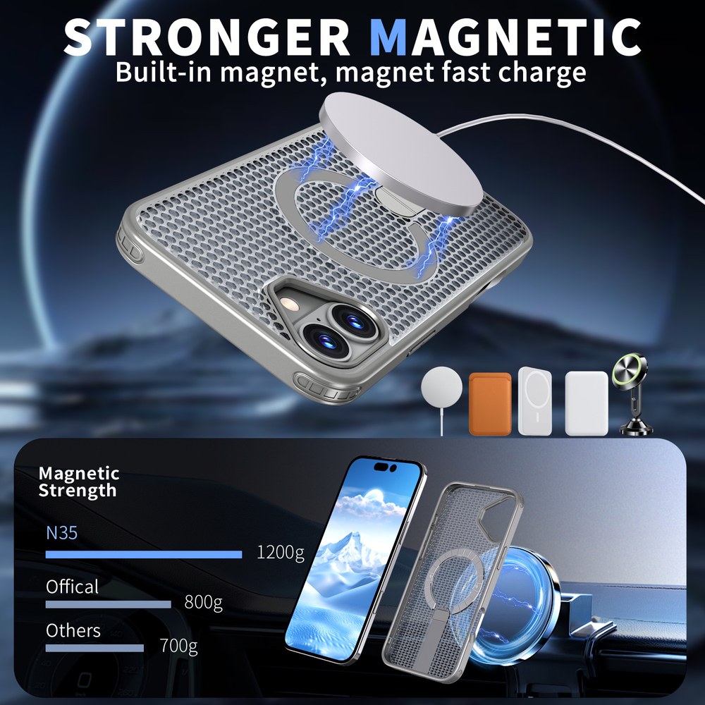 Прозрачный чехол Mesh Pro Magnetic Case для iPhone 16 Plus