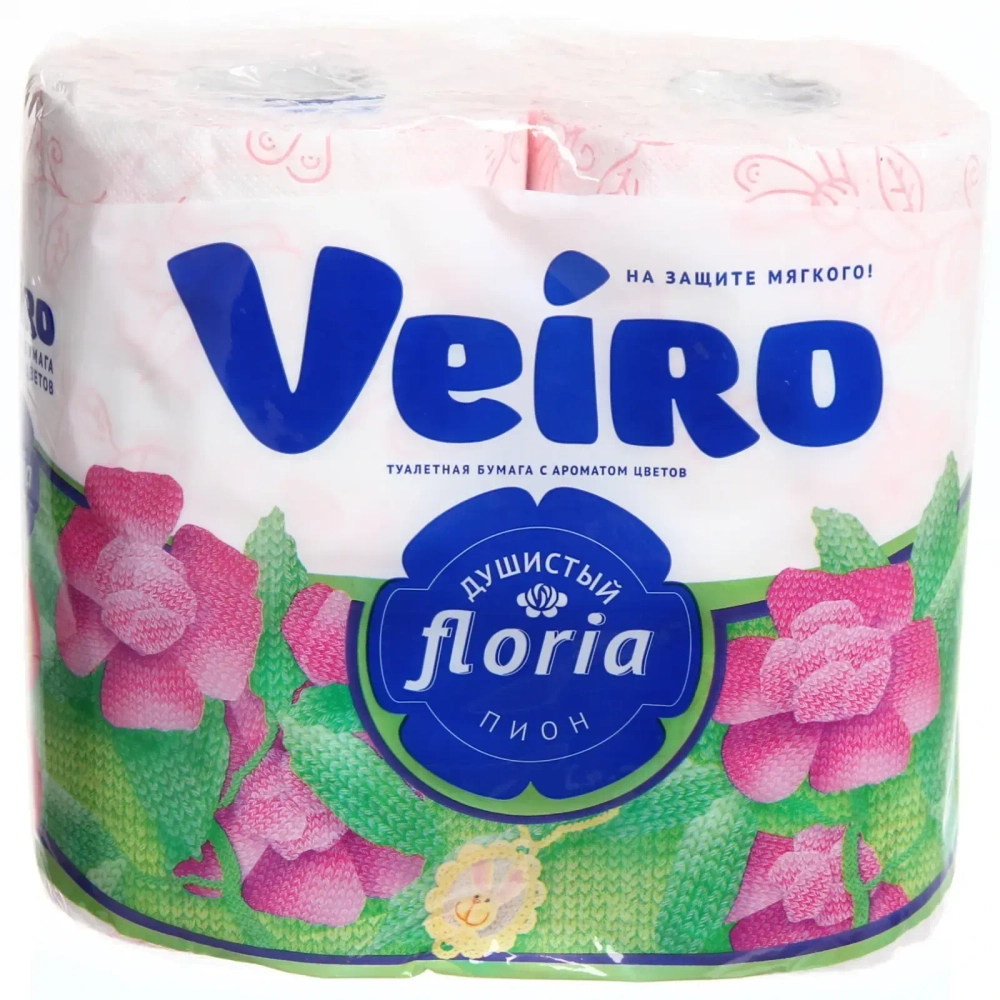 Бумага туалетная LINIA VEIRO 2 сл., 4 рул., Душистый пион