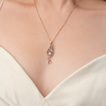 Подвеска «Колибри» из красного золота с миксом камней и эмалью