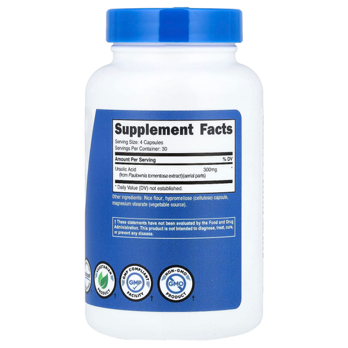 Nutricost, Performance, урсоловая кислота, 120 капсул (75 мг в 1 капсуле)