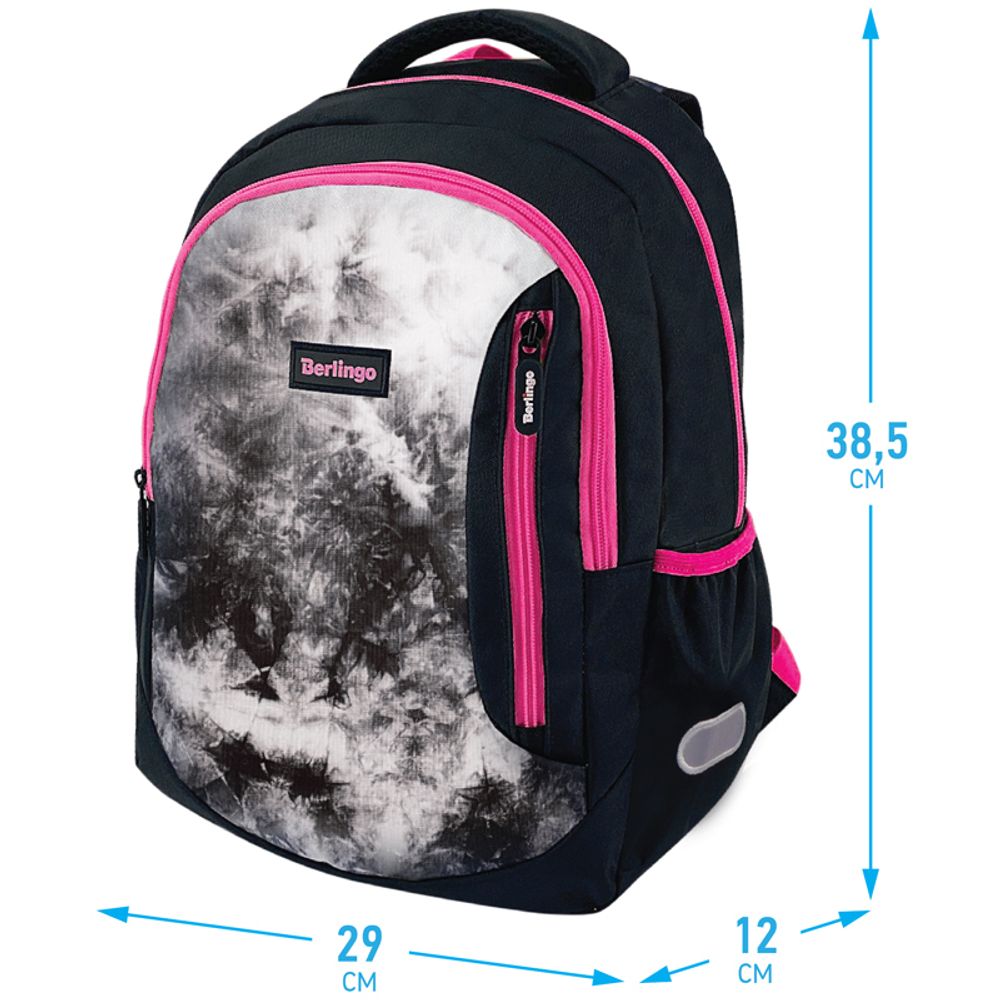 Рюкзак Berlingo Boom Black-pink style 38,5х29х12см, 630 гр., 2отд. 3карм, с эргономичной спинкой