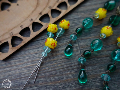 Счетная игла "Желтые цветы"