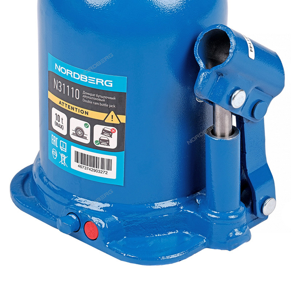 NORDBERG (N31110) Домкрат бутылочный двухштоковый 10 т
