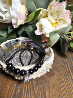 Колье ручной работы из речного жемчуга и матового агата "Звездная ночь"