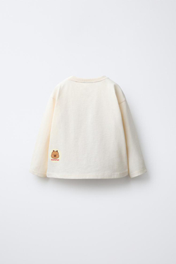 ZARA ЛОНГСЛИВ С ПРИНТОМ CAPIBARA CAPYFUN ©, ЭКРЮ