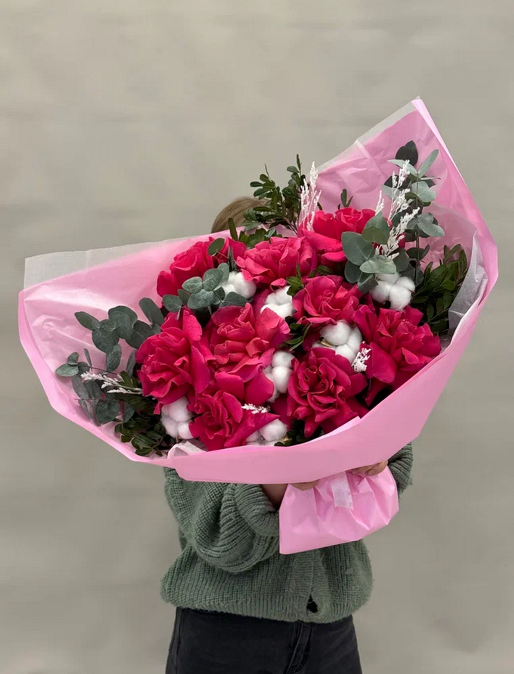 Букет цветов Малиновая любовь