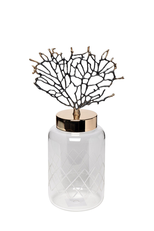 Ваза Garda Decor стеклянная с крышкой "Ветви"