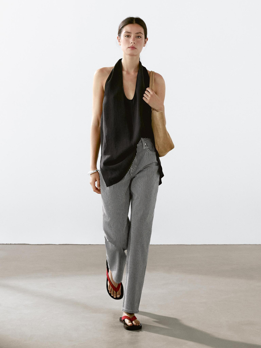 Massimo Dutti Прямые джинсы с низкой посадкой и полосками, чернильно-синий