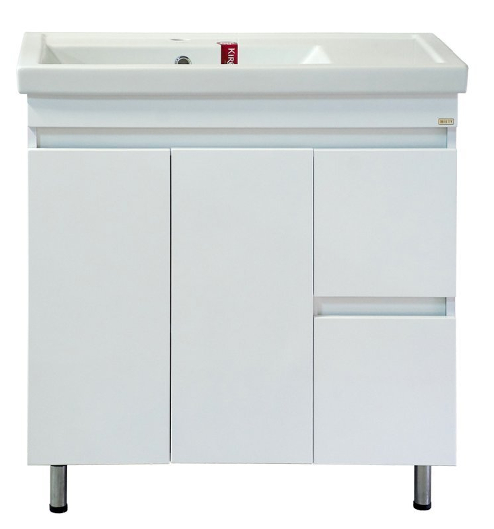 Тумба MISTY Фостер - 80 напольная с 2 ящ. правая c умывальником