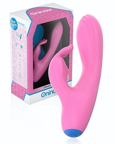 Розовый мини-вибратор типа ’’кролик’’ с управлением через приложение - 14,5 см. (Цвет: розовый)