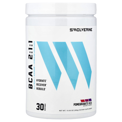 Swolverine, BCAA 2:1:1, гранат и асаи, 285 г (10,05 унции)