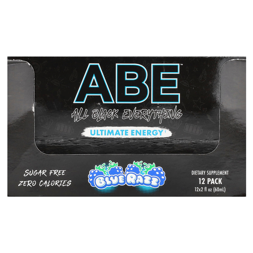 ABE, Ultimate Energy, Blue Razz, 12 пакетиков по 60 мл (2 жидк. унц.)