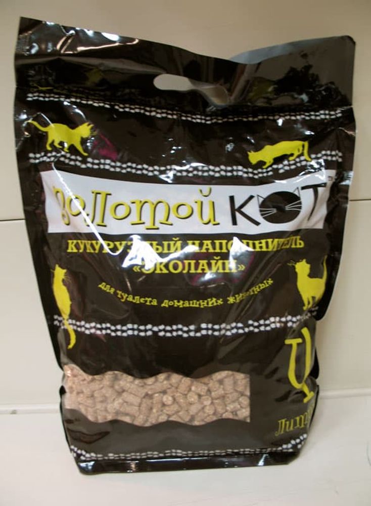 ЗОЛОТОЙ КОТ наполнитель кукурузный гранулированный для домашних животных 4 л