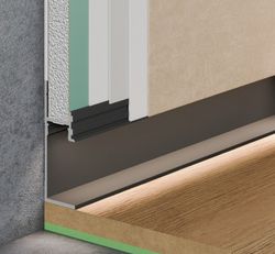 Теневой плинтус скрытого монтажа Pro Design 7210 черный, 2700x17,5x48,5 мм