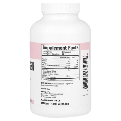 Left Coast Performance, Мультиколлаген, 120 капсул