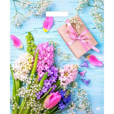 Пакет «Яркие гиацинты» полиэтиленовый с вырубной ручкой 38×45 см. 60 мкм