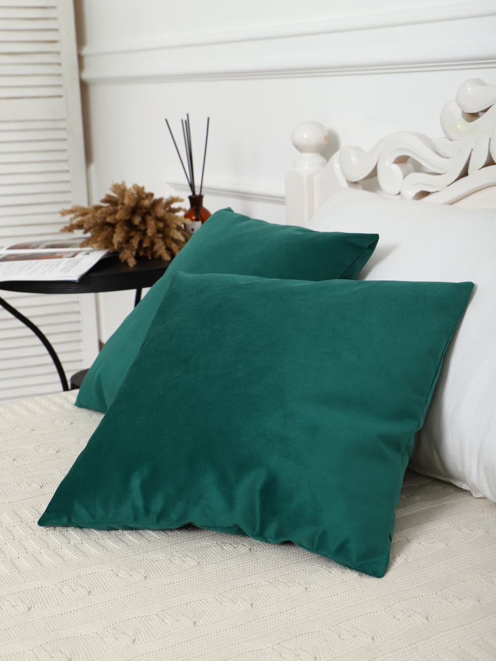 Подушки декоративные 40х40 со съемным чехлом 2шт зеленые