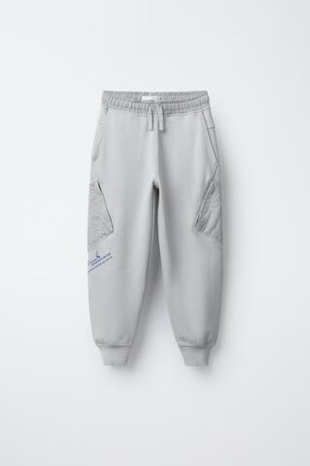 ZARA СПОРТИВНЫЕ БРЮКИ-ДЖОГГЕРЫ, ЭКРЮ