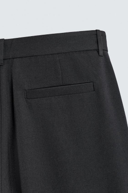 ZARA КОСТЮМНЫЕ БРЮКИ ИЗ ШЕРСТИ, СИНИЙ