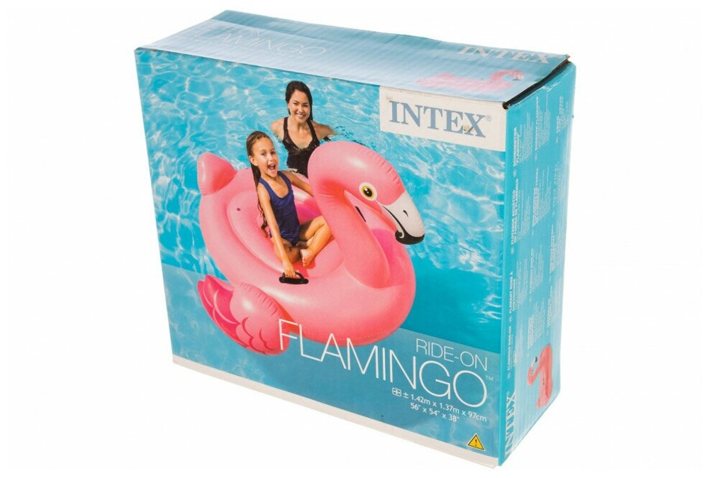 Плотик Intex "Большой Фламинго" 142х137х97см, 57558 с насосом